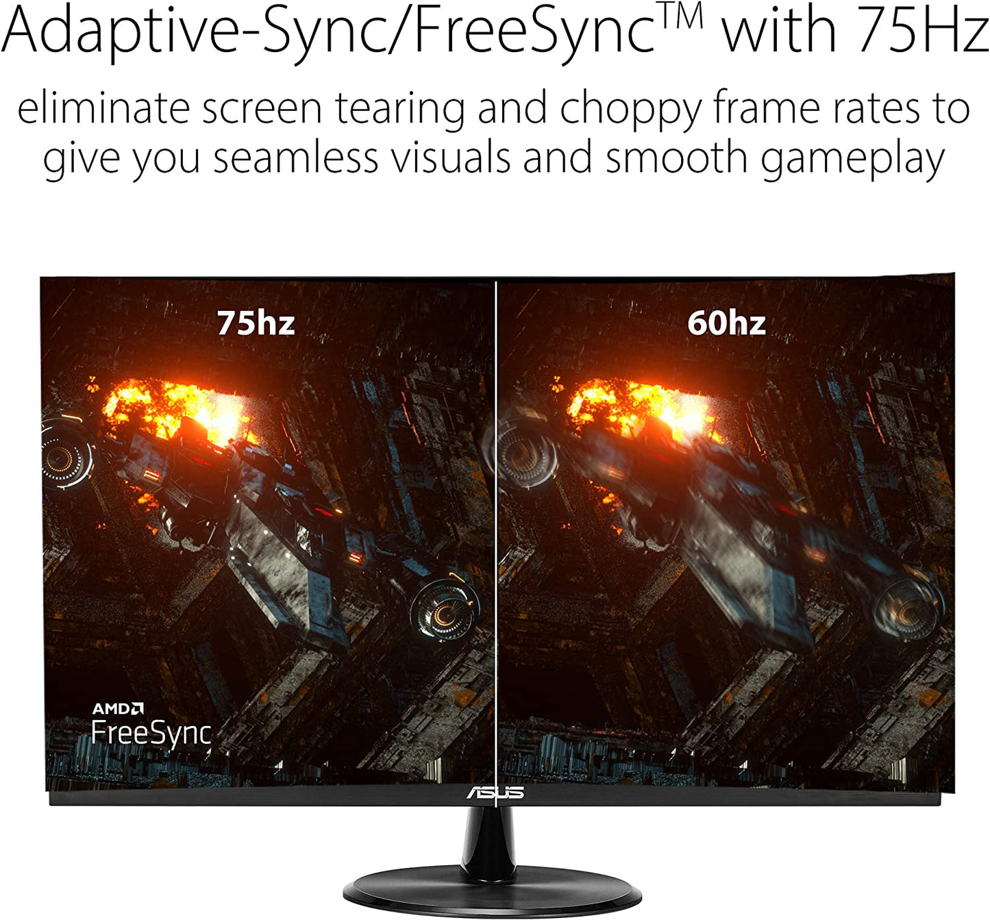 VP279HE 27” Monitor, 1080P Full HD, 75Hz, IPS, Adaptive-Sync/Freesync, Eye Care, HDMI VGA, Frameless, Low Blue Light, Flicker Free, VESA Wall Mountable