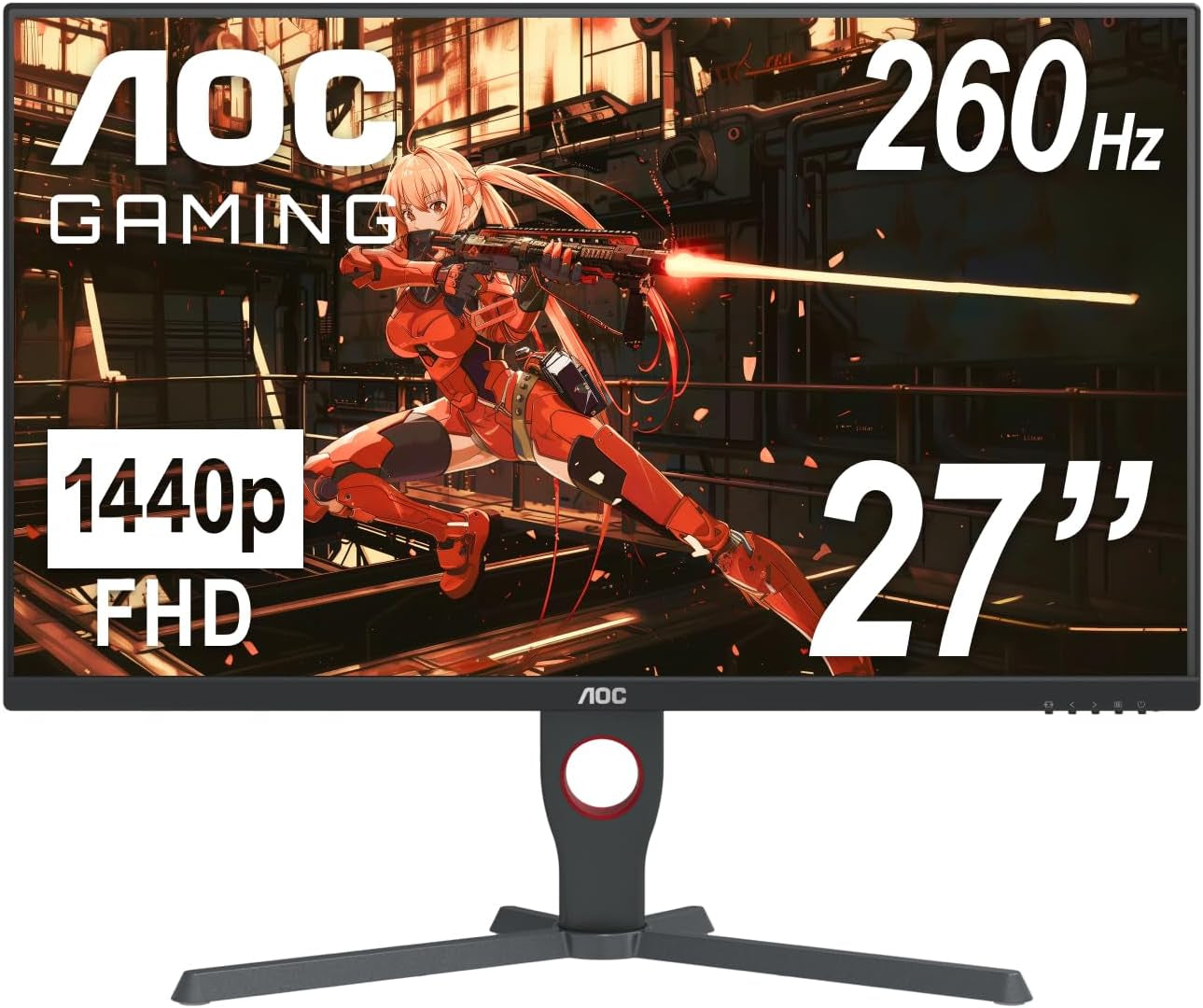 C27G2Z 27" Curved Frameless Ultra-Fast Gaming Monitor, FHD 1080P, 0.5Ms 240Hz, Freesync, 2X HDMI 2.0, 1X Display Port, Height Adjustable, Xbox PS5 Switch Ready, 3-Year Zero-Bright-Dot