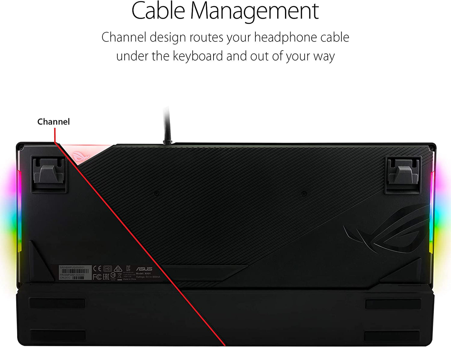 ROG Strix Flare (Cherry MX Brown) Aura Sync RGB Mechanical Gaming Keyboard with Switches, Customizable Badge, USB Pass through and Media Controls