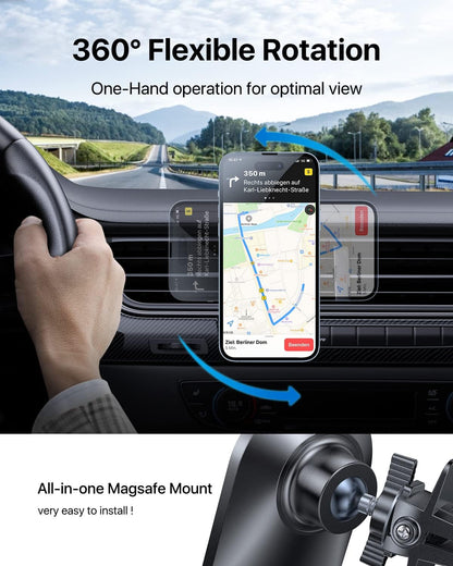 Upgraded for Magsafe Car Mount Pro [Strongest Magnet, Big Phone Friendly] Magnetic Phone Holder for Car Vent Stable Cell Phone Car Holder Mount for Iphone 16 15 14 13 Pro Max Samsung S25 S24