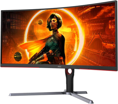 C27G2Z 27" Curved Frameless Ultra-Fast Gaming Monitor, FHD 1080P, 0.5Ms 240Hz, Freesync, 2X HDMI 2.0, 1X Display Port, Height Adjustable, Xbox PS5 Switch Ready, 3-Year Zero-Bright-Dot