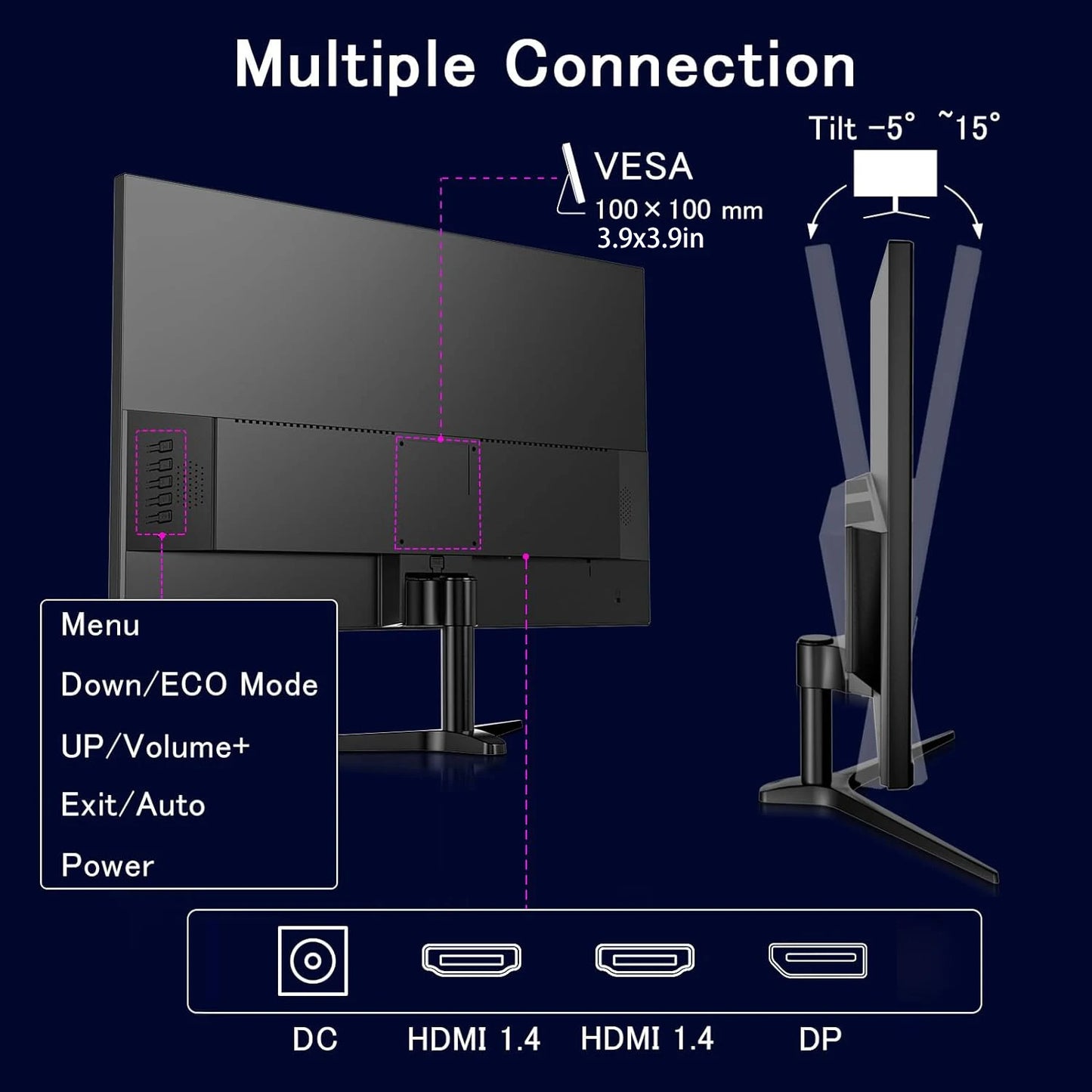 165/144Hz Gaming Monitor 24 Inch - FHD 1080P IPS Screen 1Ms (GTG) Home Office Computer Display, Freesync Technology, 100