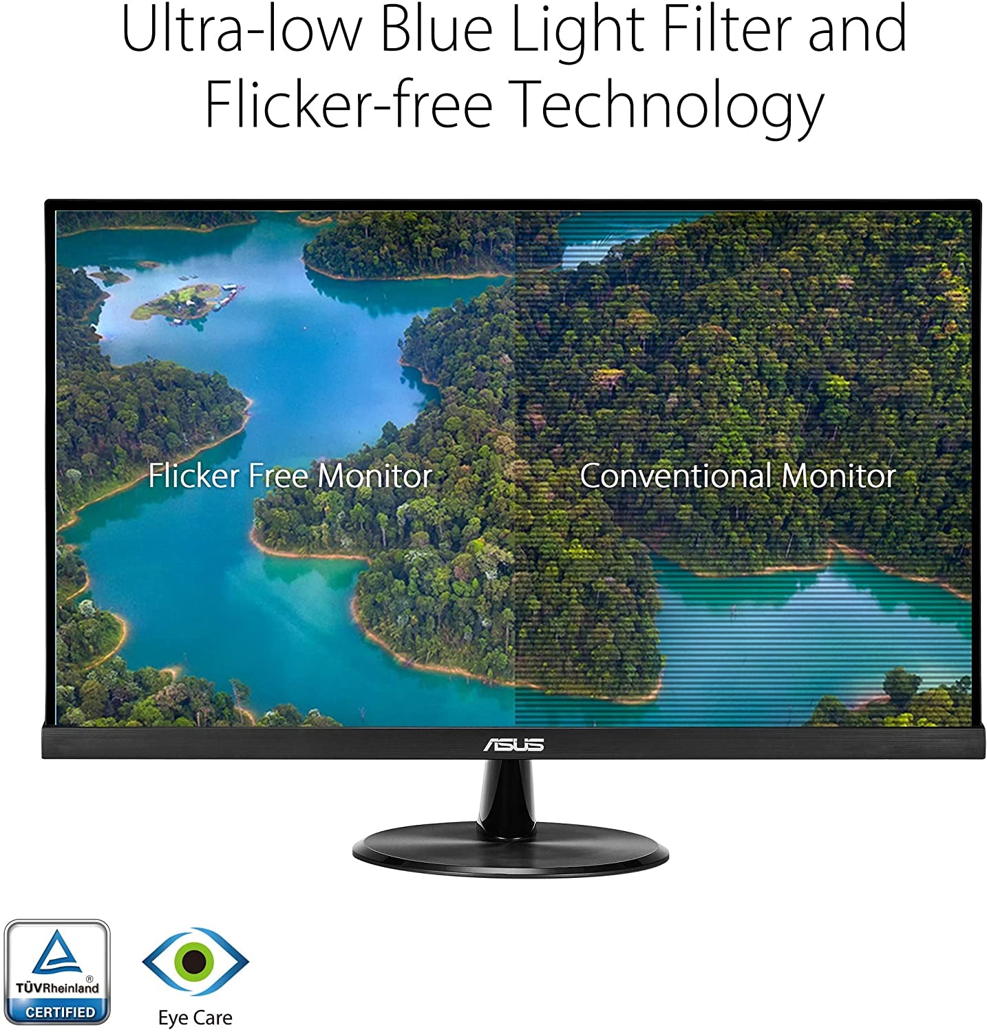 VP279HE 27” Monitor, 1080P Full HD, 75Hz, IPS, Adaptive-Sync/Freesync, Eye Care, HDMI VGA, Frameless, Low Blue Light, Flicker Free, VESA Wall Mountable