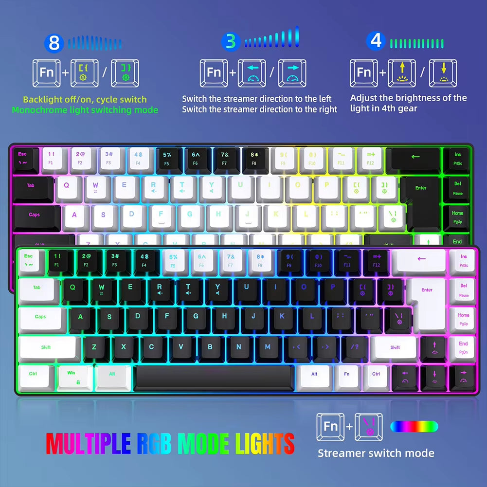 Gaming Keyboard 68 Keys Wired Computer Keyboard with RGB Backlight Keyboard for PC Laptop Gamer