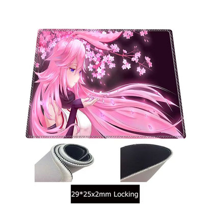 900X400/350X600Mm Anime Pink Flower Hair Girl RGB Large Gaming Mouse Pad LED Lighting Mousepad Gamer Computer Desk Mat Pad