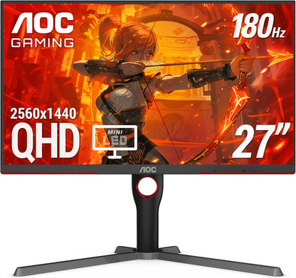 C27G2Z 27" Curved Frameless Ultra-Fast Gaming Monitor, FHD 1080P, 0.5Ms 240Hz, Freesync, 2X HDMI 2.0, 1X Display Port, Height Adjustable, Xbox PS5 Switch Ready, 3-Year Zero-Bright-Dot