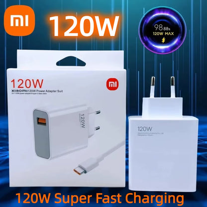 Xiaomi Charger Turbo Super Fast Charge 120W EU Hypercharge Gan Adapter for Redmi Note 11 12 13 Pro plus 5G Mi 14 13 13T Cable